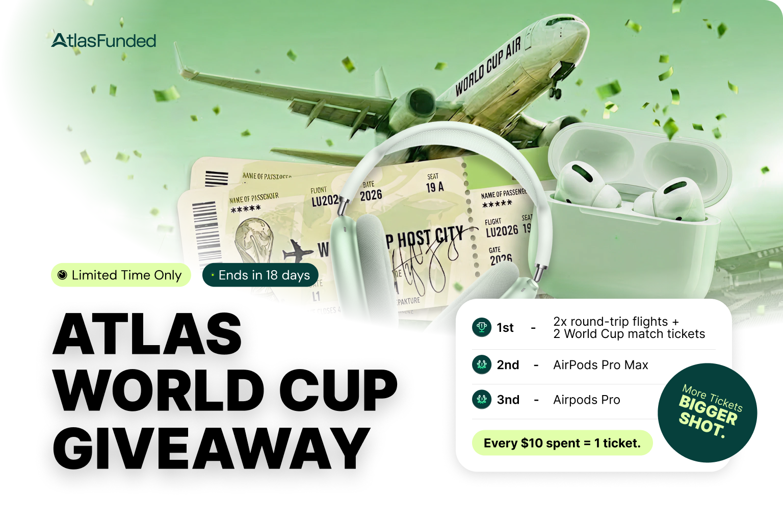 Atlas World Cup Giveaway — Every $10 spent = 1 ticket